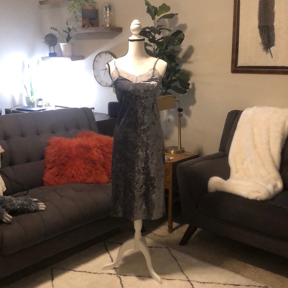 Lavender Velvety Mid Length Dress